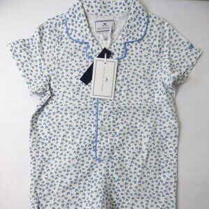 NWT Petite Plume Twill Heart Romper, Size 18-24 Months
